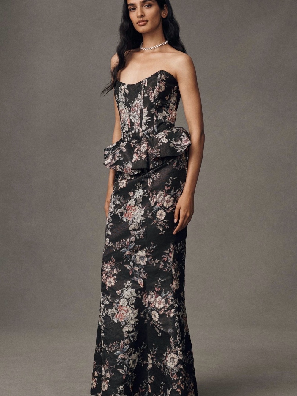 V. Chapman Waverly Brocade Fit & Flare Skirt Set